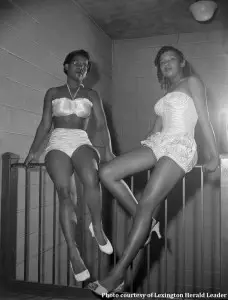 Performers backstage at the original Lyric Theatre